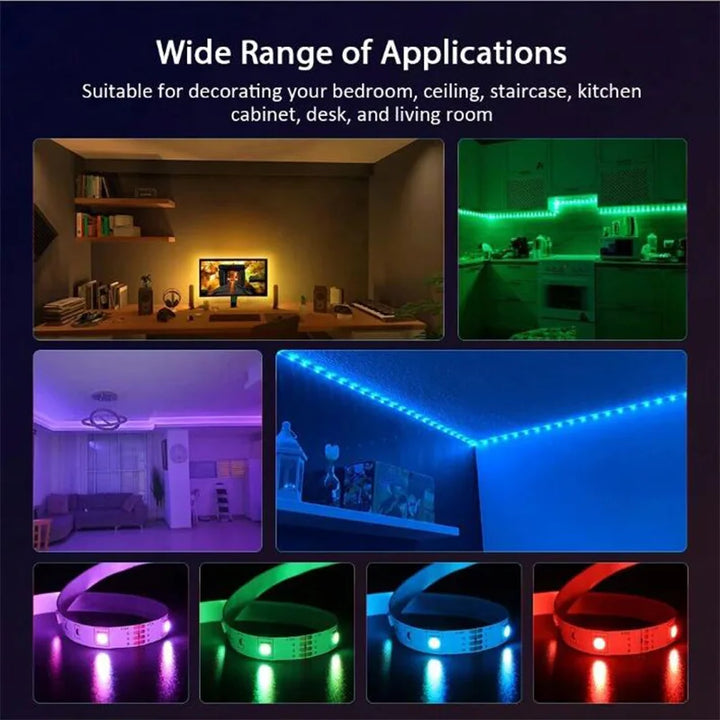 USB 1-30M LED Light Strip RGB 5050 Bluetooth Wifi APP Control Luces Led Light Strip Lighting Music Sync for Party PC TV Living R UNINEED