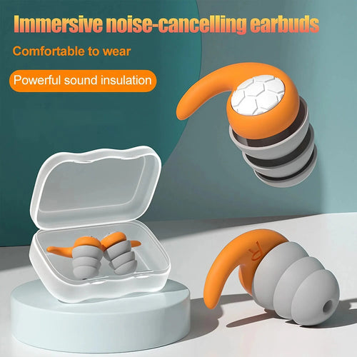 1 Pair Soft Silicone Earplugs - Noise Canceling - UNINEED