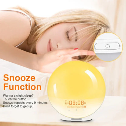 Smart Sunrise Sunset LED Digital Alarm Clock Wake Up Light - UNINEED