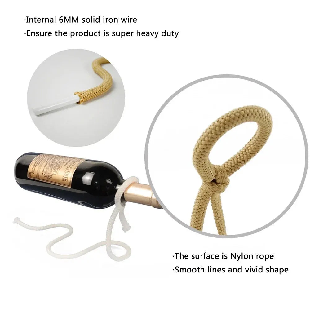 Rope Red Wine Rack Snake Bracket Wine Bottle Holder Modern Style For Home Decoration Table Decor Wine Cabinet Display UNINEED