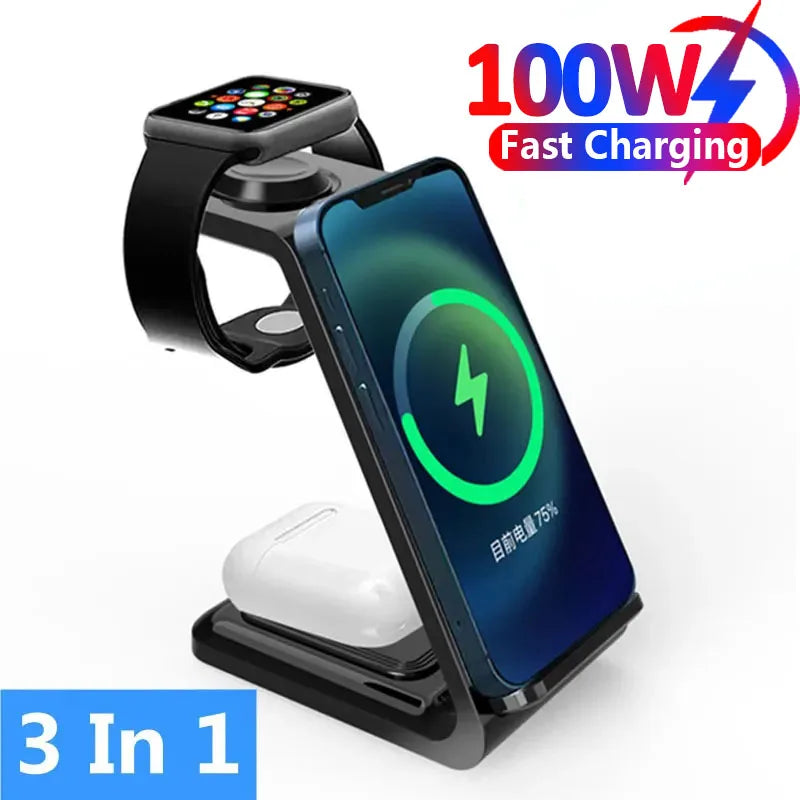 100W Wireless Charger 3 In 1 Stand Dock - UNINEED