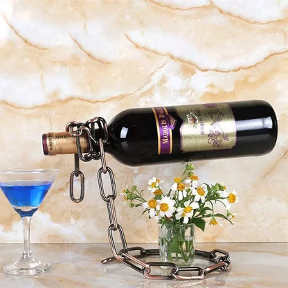 Magic Hanging Chain Rack a Bottle of Display Stand Kitchen Dining Room Cellar Bar Decoration UNINEED