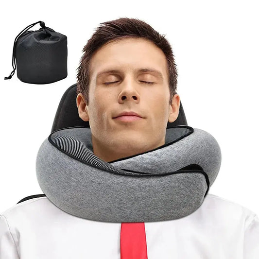 Travel Neck Pillow Memory Foam U-shaped Pillow Snail Style Travel Neck Support Portable Adjustable Soft Noon Break Sleep Pillows UNINEED