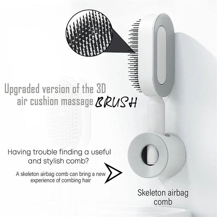 Self Cleaning Hair Brush for Women One-Key Quick Hair Comb 3D Air Cushion Scalp Massage Brush Hair Styling Tools Comb for Hair UNINEED