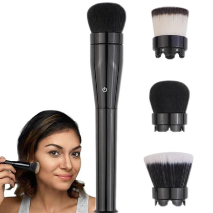 New 3in1 Vibration Makeup Brush 360 ° Automatic Rotation for Quick Face Makeup Powder Blush Electric Applicator Cosmetics Tools UNINEED