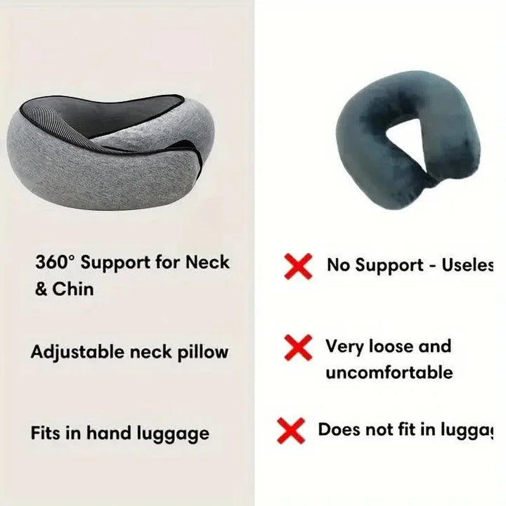 Travel Neck Pillow Memory Foam U-shaped Pillow Snail Style Travel Neck Support Portable Adjustable Soft Noon Break Sleep Pillows UNINEED