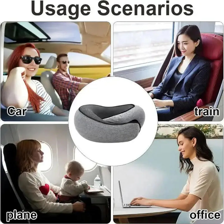 Travel Neck Pillow Memory Foam U-shaped Pillow Snail Style Travel Neck Support Portable Adjustable Soft Noon Break Sleep Pillows UNINEED