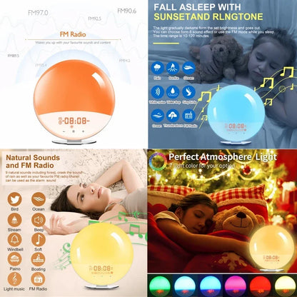 Smart Sunrise Sunset LED Digital Alarm Clock Wake Up Light - UNINEED