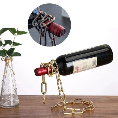 Magic Hanging Chain Rack a Bottle of Display Stand Kitchen Dining Room Cellar Bar Decoration UNINEED